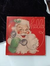 28 Vintage Christmas Print Wrap Santa Claus Talking on the Phone Hello Greeting  picture