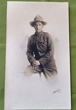 Vintage Photograph 1916 17 Year Old Handsome Young Man in Uniform picture