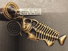 Skeleton Fish Keychain Keyring Fishing Metal picture