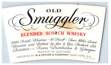 Vintage Old Smugglers Scotch Whiskey Label S76E picture
