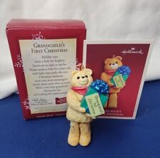 2005 Hallmark Keepsake Ornament Grandchild's First Christmas Bear w/Present 3