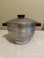 MCM BAKELITE HANDLES AND KNOB ICE BUCKET SILVER PLATE 7.5”H X 9”L picture