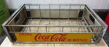 Vintage Coca-Cola Stadium Vendor Metal DRINK Coca-Cola IN BOTTLES Carrier Tote picture