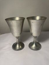 (2) Vintage Kirk Stieff Pewter P105 Water Goblets picture