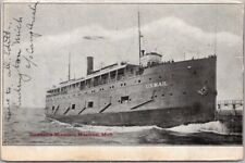 1907 Great Lakes Steamer Ship Postcard 