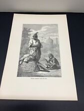 Antique Genuine Woodcut Print Indian Conjurer & Boy C.1885 History Of Man picture