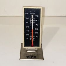 Vintage Peoples State Bank of Gillespie Illinois Desk Top Adjustable Thermometer picture