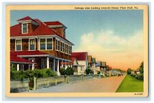 c1950s Cottage Line Looking Towards Ocean View Park, Virginia VA Postcard picture