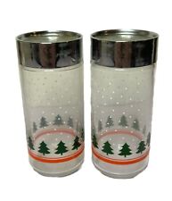 Vintage 80s Libbey Glass Holiday Salt And Pepper Shaker Set picture