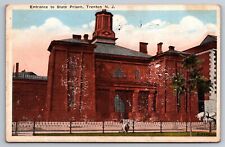 Trenton NJ New Jersey Postcard Entrance to State Prison 1920s Early Mercer Co picture