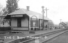 Railroad Train Station Depot Millersport Ohio OH Reprint Postcard picture