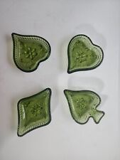 4 Vintage Indiana Glass Tiara Nut Dish Heart Spade Club Diamond Card Suits picture