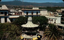 Mexico Cuernavaca main plaza kiosk aerial view ~ 1950-60s vintage postcard picture