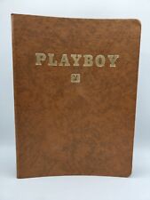 Vintage Tan Leatherette Playboy Magazine Binder Holder & Rods Only  picture