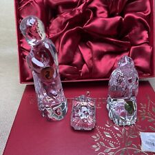 Waterford Crystal Nativity Set Holy Family Christmas Decoration New W/ Stickers picture