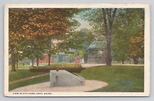 Postcard View In City Park Bath Maine picture
