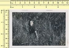 Female Woman in Field Abstract Lady Portrait Outside original old photo snapshot picture