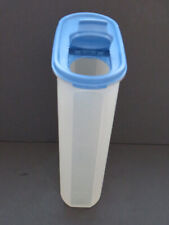 Vintage 1980s Tupperware Modular Mate with Blue Lid - Tall Oval Plastic Storage picture