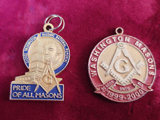 2 MASONS FOBS, MASONIC NATIONAL MEMORIAL PRIDE OF ALL MASONS +WA Masons 1999 picture