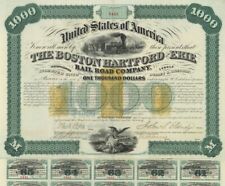Boston, Hartford and Erie Railroad Co. - $1,000 Uncanceled Railway Bond - Gorgeo picture