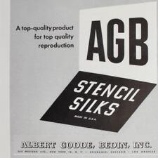 1948 STENCIL SILKS PRINT AD AGB ALBERT GODDE BEDIN ART VINTAGE ADVERTISING picture