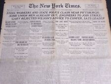 1919 SEPTEMBER 22 NEW YORK TIMES - STEEL WORKERS & STRIKE POLICE CLASH - NT 7029 picture