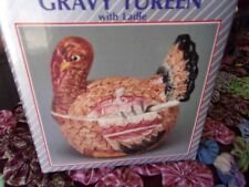 Vintage Turkey Gravy Boat Tureen Made In Japan with ladle picture
