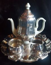 Exquisite 3-Pc. Polished Vintage Silver Coffee Set w/ 12-1/4