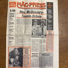 McDonald’s Mac-press German Newspaper March 1985 Tennis School Rare Conners Graf picture