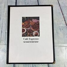 Vintage Cafe Expresso Restaurant Menu 1992 w Plastic Holder 90s Diner - 11.75