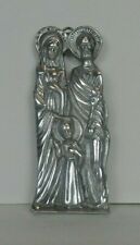 Blessed Holy Family - Mary Joseph Jesus Hanging Pewter Wall Art 6 1/2