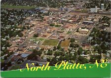 Postcard NE North Platte aerial view picture