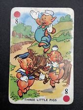 1939 Mickeys Fun Fair Card Rare Disneyana Blue Back Vintage Three Little Pigs picture