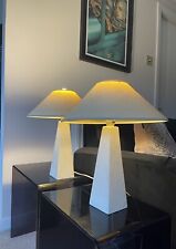 Vintage 90’s Pair Post Modern Ceramic Tapered Table Lamps Interior Trends picture