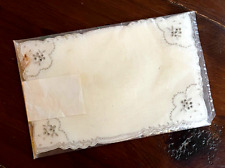 6 Vintage Madeira Linen Cocktail Napkins w/Hand Embroidery New Old Stock YY680 picture