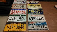 LOT OF 10 LICENSE PLATES FROM TEN DIFFERENT STATES DECORATION CRAFTS COLLECTION picture