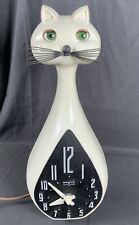 ✨Vintage Rare Spartus Cat Clock - WORKS Eyes Blink (No Tail) -Green Eyes✨ picture
