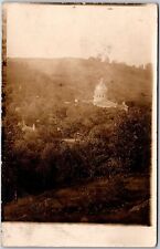 1907 Aerial View Castle Trees Mountain Real Photo RPPC Posted Postcard picture