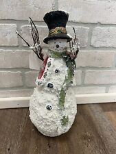Snowman Figurine Christmas Cute Snowman Statue Home Decorative Ornaments 12” picture