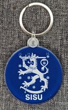 Finnish Coat of Arms Sisu Acrylic Keychain 2 Inch with Stainless Steel Key Ring picture