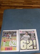 NY Yankees Aaron Judge 62 HR’s Record Breaking NY Newspaper Lot Roger Maris Mint picture
