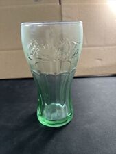 Coke Glass Genuine Coca-Cola Green Large  Tall Glass Cup Vintage Style  picture