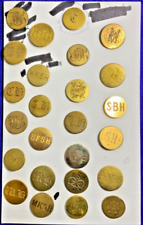 25 GILT ANTIQUE BRITISH HUNT COAT BUTTONS 19th-Early 20th C w Mounting Board picture