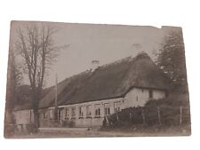 Danish Thatched-Roof House Antique Denmark Postcard Early 1900s RPPC Real Photo picture