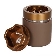 62mm 4-Layer Aluminum Alloy Grinder with Glass Storage Jar and Filter Brown picture