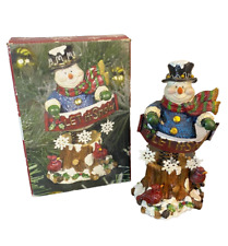 Kirkland's Vintage Christmas Holiday Snowman On A Spring Let It Snow With Box picture