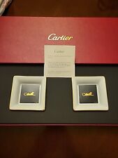 Set Of 2 Cartier Panthere LIMOGES trinket Trays 2.5in X 2.5 In picture