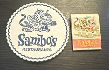 Vtg Sambo Sambo's Restaurant Transitional Matchbook and Coaster picture