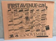 First Avenue Minneapolis Nightclub Lime Spiders Monthly Calendar November 1987 picture