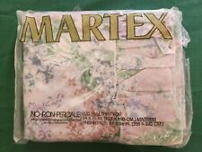 Vintage MARTEX FRESH LILAC Full Flat Sheet Floral Ruffle Edge NOS Granny-core80s picture